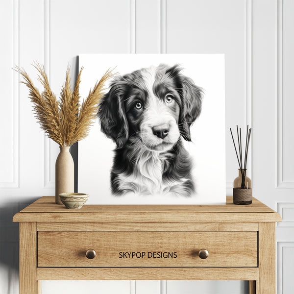 Border Collie Puppy Art - View 5