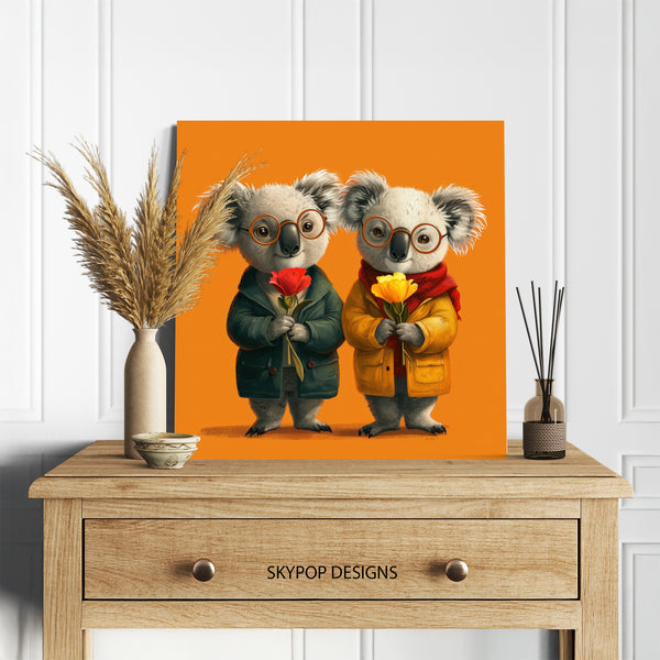 Koala Hugs and Flowers Art - View 5