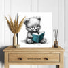 Teddy Bear Reading Book Art - View 5