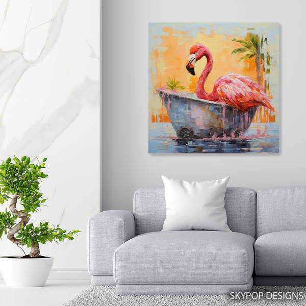 Flamingo Bathtub Art - View 5