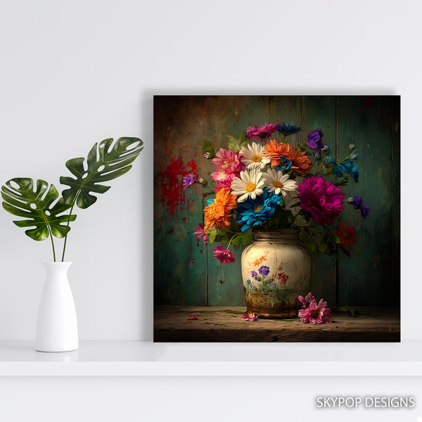 Rustic Floral Arrangement Art - View 5