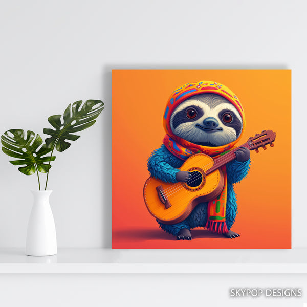 Sloth Jamming Out Art - View 5