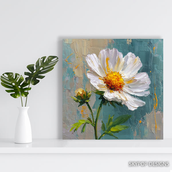 White Daisy Bloom Art - View 5