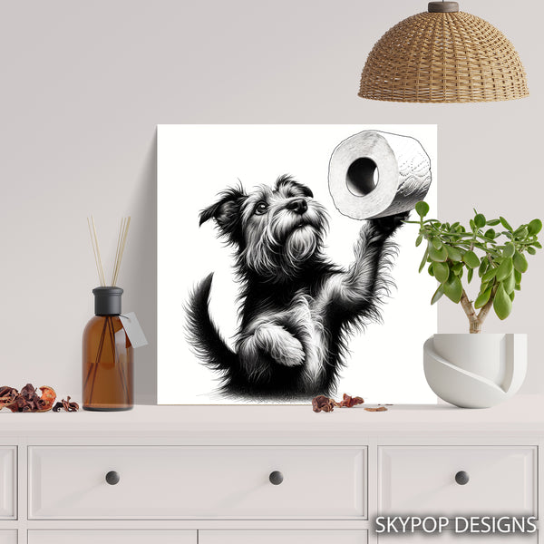 Miniature Schnauzer Toilet Paper Art - View 5
