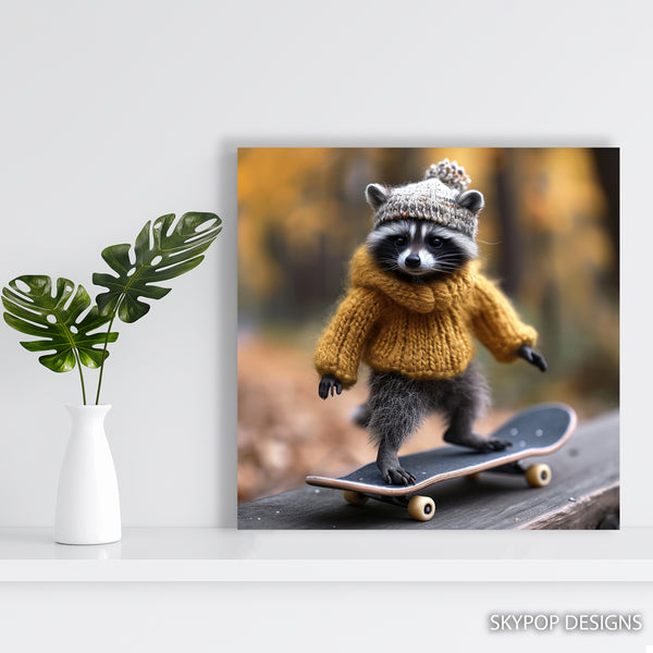 Raccoon Skater Art - View 5