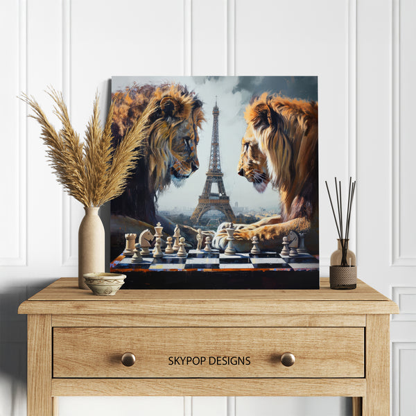 Lion Chess Match Art - View 5