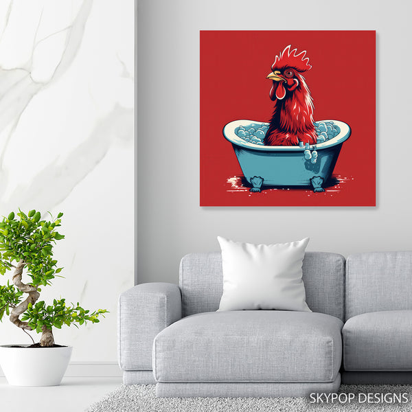 Rooster Bath Time Art - View 5