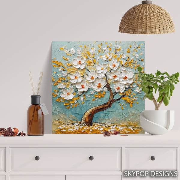 White Blossom Tree Art - View 5