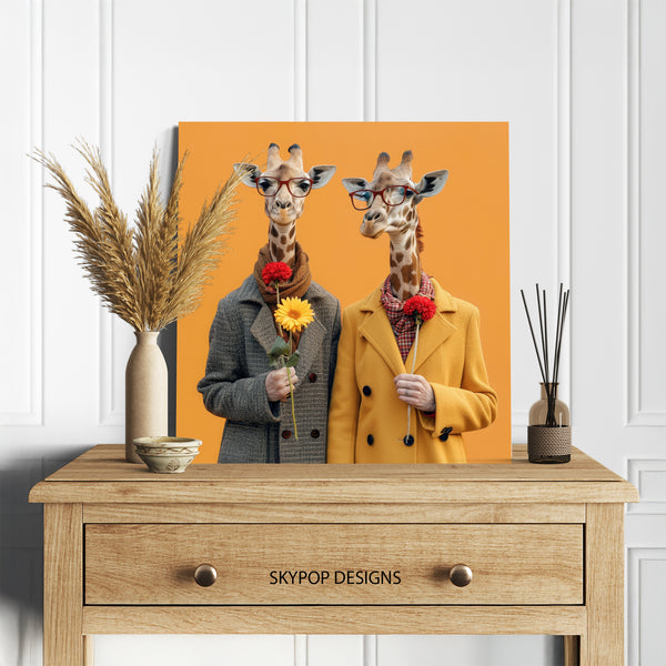 Giraffe Couple Art - View 5