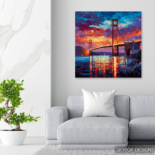 Golden Gate Bridge Sunset Art - View 5