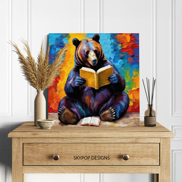 Bear Reading Book Art - View 5