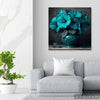 Teal Hibiscus Vase Art - View 5