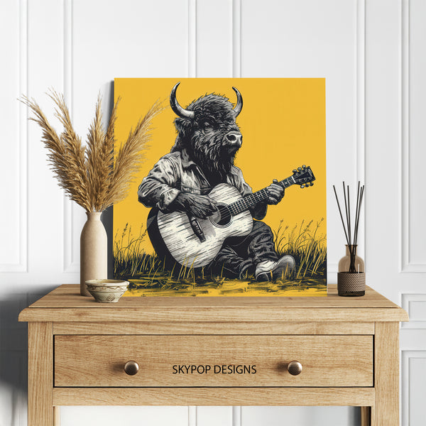 Bison Playing Guitar Art - View 5