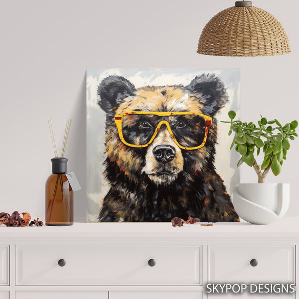 Hipster Bear Art - View 5