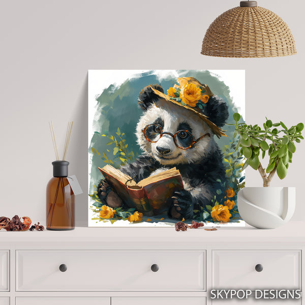 Panda Reading Book Art - View 5