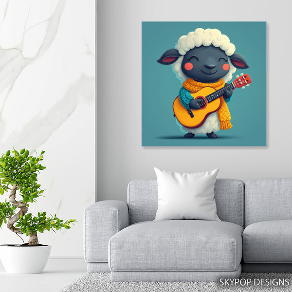 Sheep Playing Guitar Art - View 5
