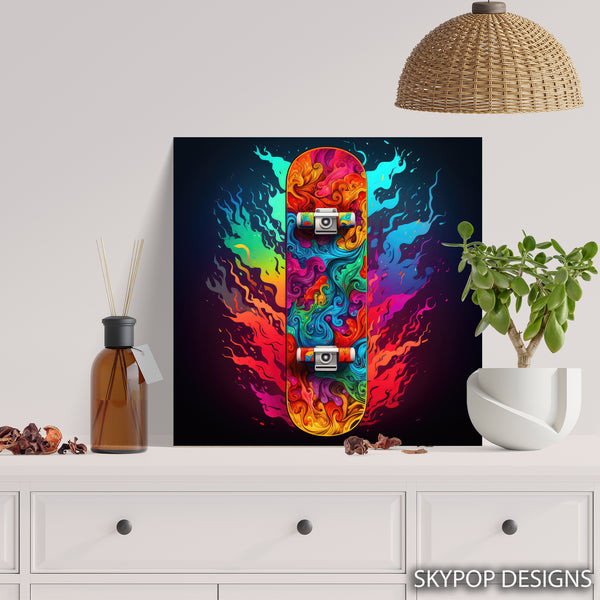 Skateboard Fire Art - View 5