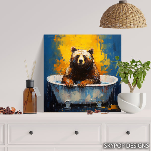 Bear Bathtub Bliss Art - View 5