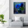 Deep Blue Floral Art - View 5