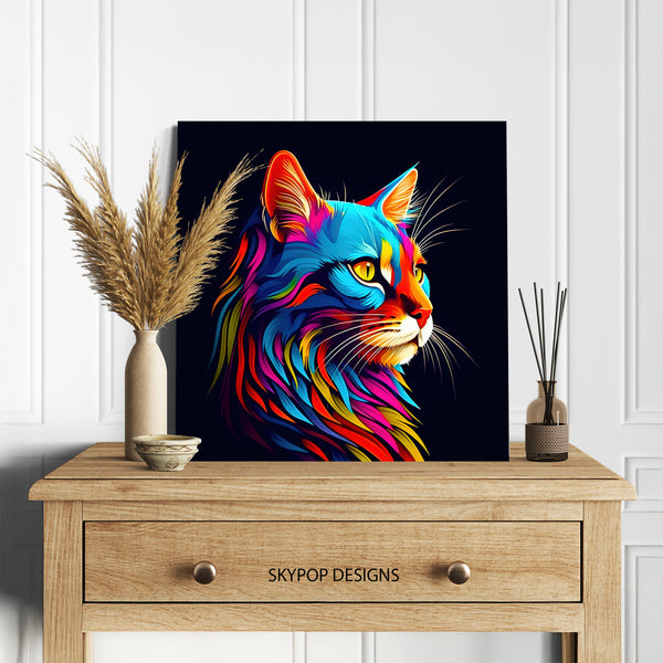 Neon Cat Explosion Art - View 5