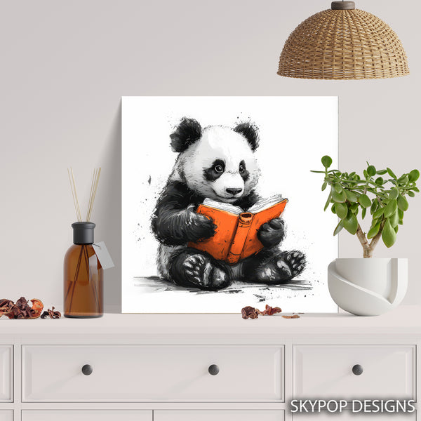 Panda Reading Book Art - View 5