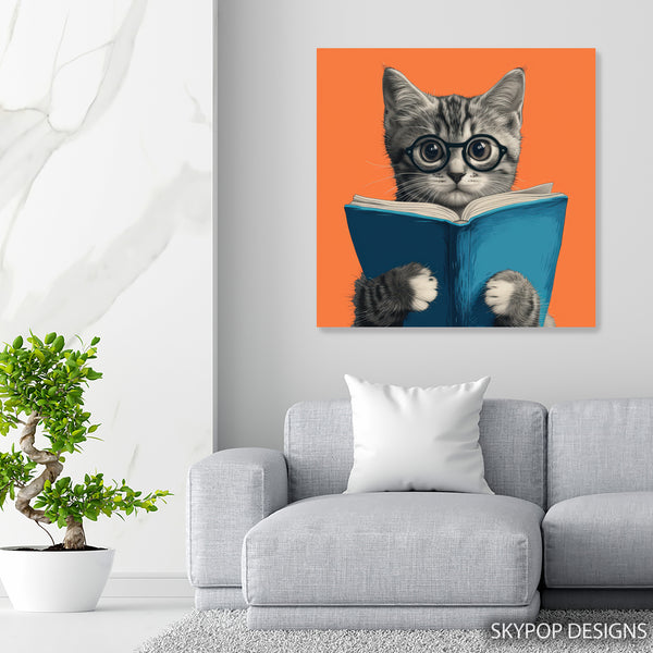 Cat Reading Art - View 5