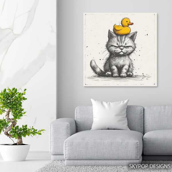 Grumpy Cat with Duck Hat Art - View 5