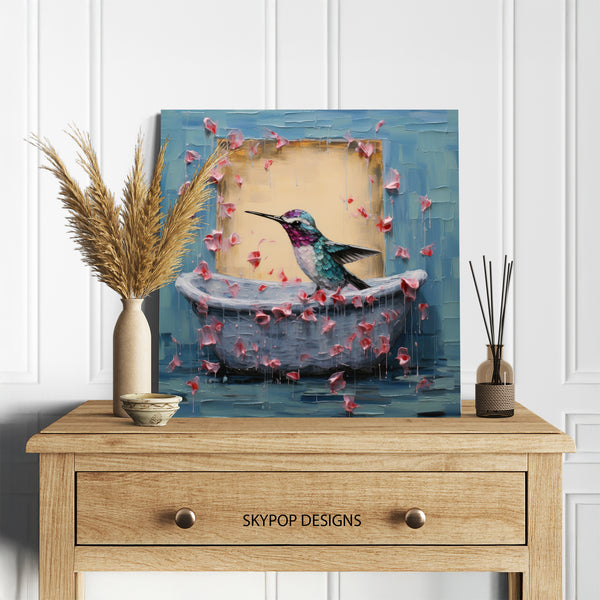 Hummingbird Petal Bath Art - View 5