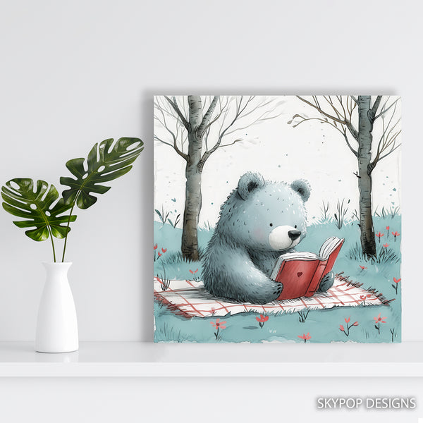 Bear Reading Book Art - View 5