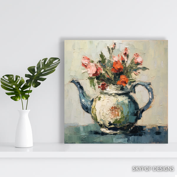 Rose Bouquet Teapot Art - View 5