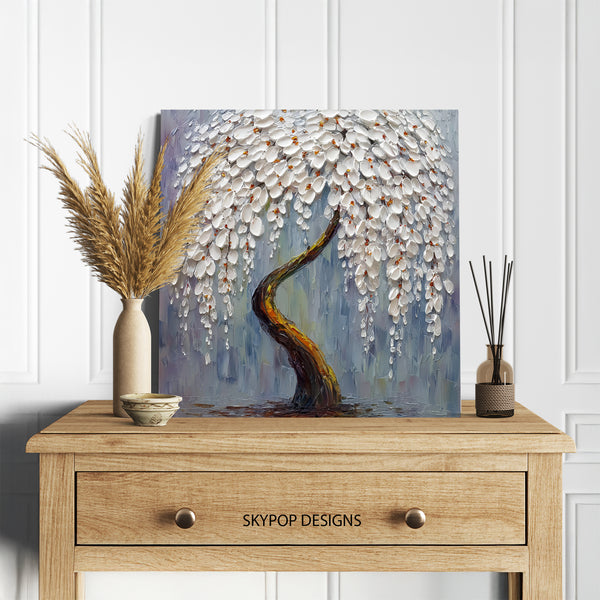White Blossom Tree Art - View 5