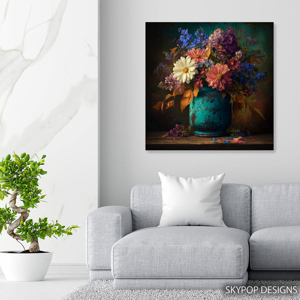 Vintage Vase Floral Art - View 5