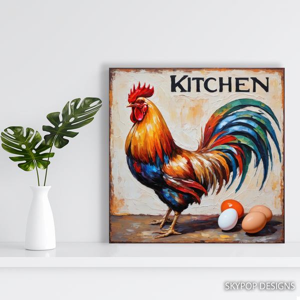 Rooster and Eggs Art - View 5
