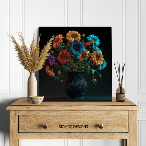 Neon Bloom Vase Art - View 5