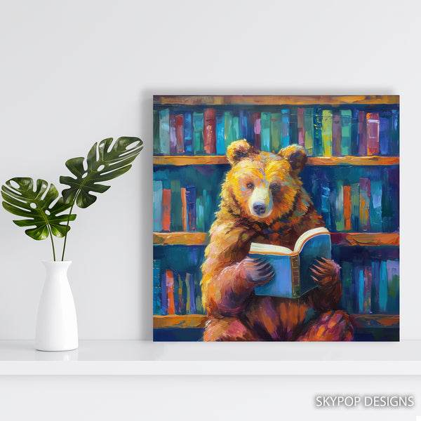 Bear Reading Books Art - View 5