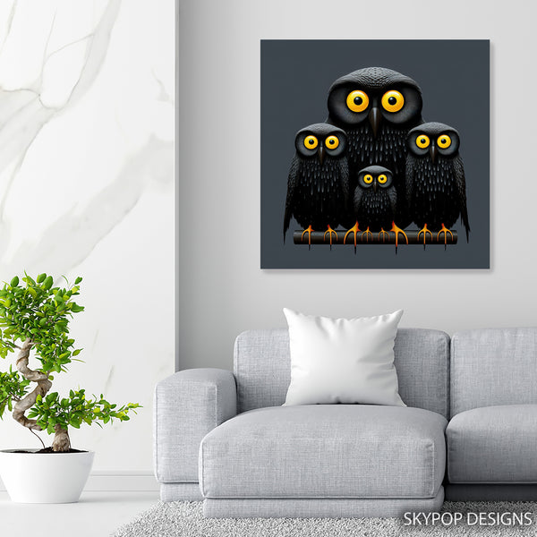 Owl Family Art - View 5