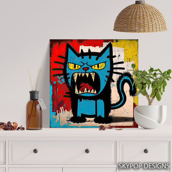 Blue Cat Grin Art - View 5