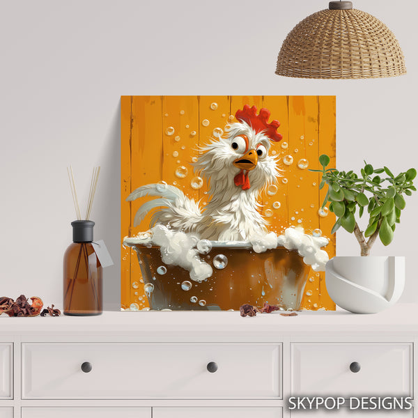 Rooster Bath Time Art - View 5