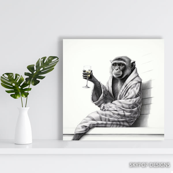 Monkey Champagne Art - View 5
