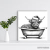 Highland Cow Bath Time Art - View 5