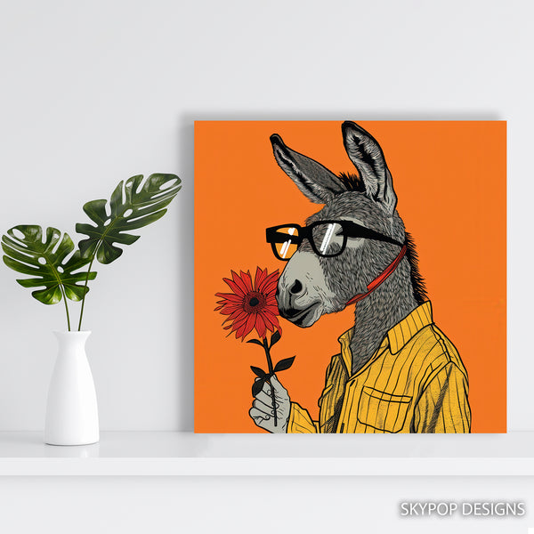 Donkey with Flower Art - View 5