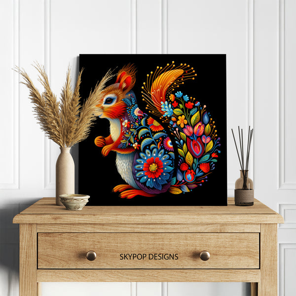 Squirrel Floral Art - View 5