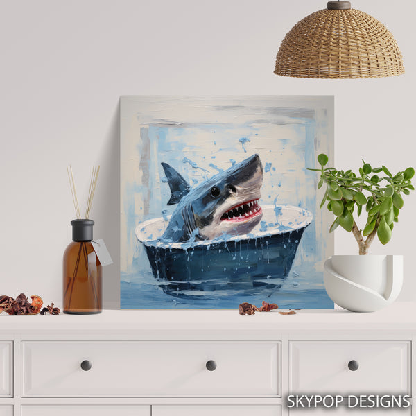 Shark Bath Time Fun Art - View 5
