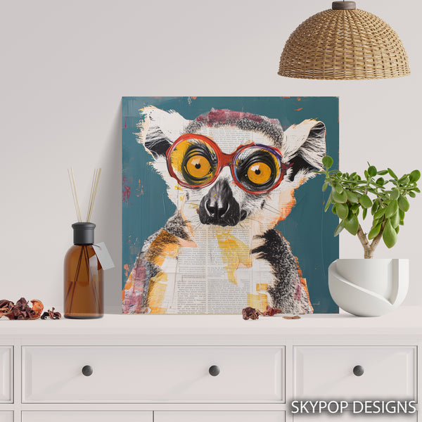Lemur with Glasses Art - View 5