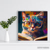 Colorful Cat Reading Art - View 5
