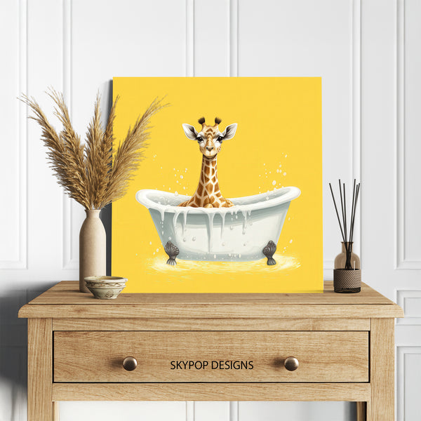 Giraffe Bath Time Art - View 5