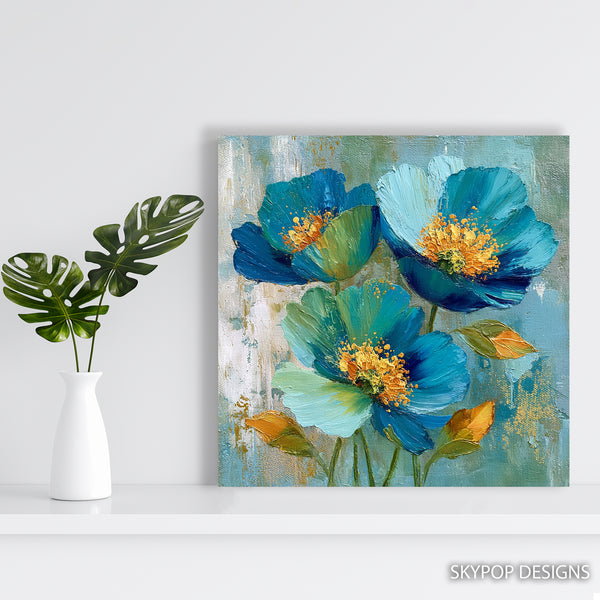 Blue Floral Breeze Art - View 5