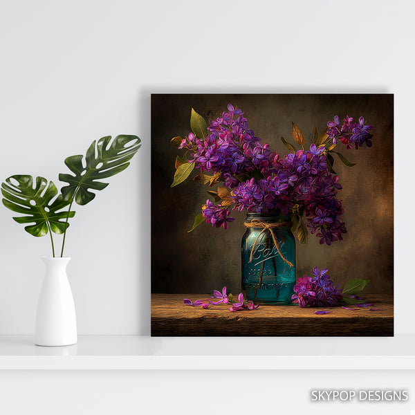 Lilac Blooms Mason Jar Art - View 5