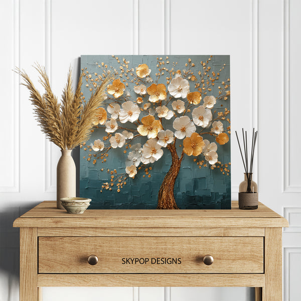Golden Blossom Tree Art - View 5