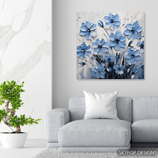 Blue Floral Art - View 5